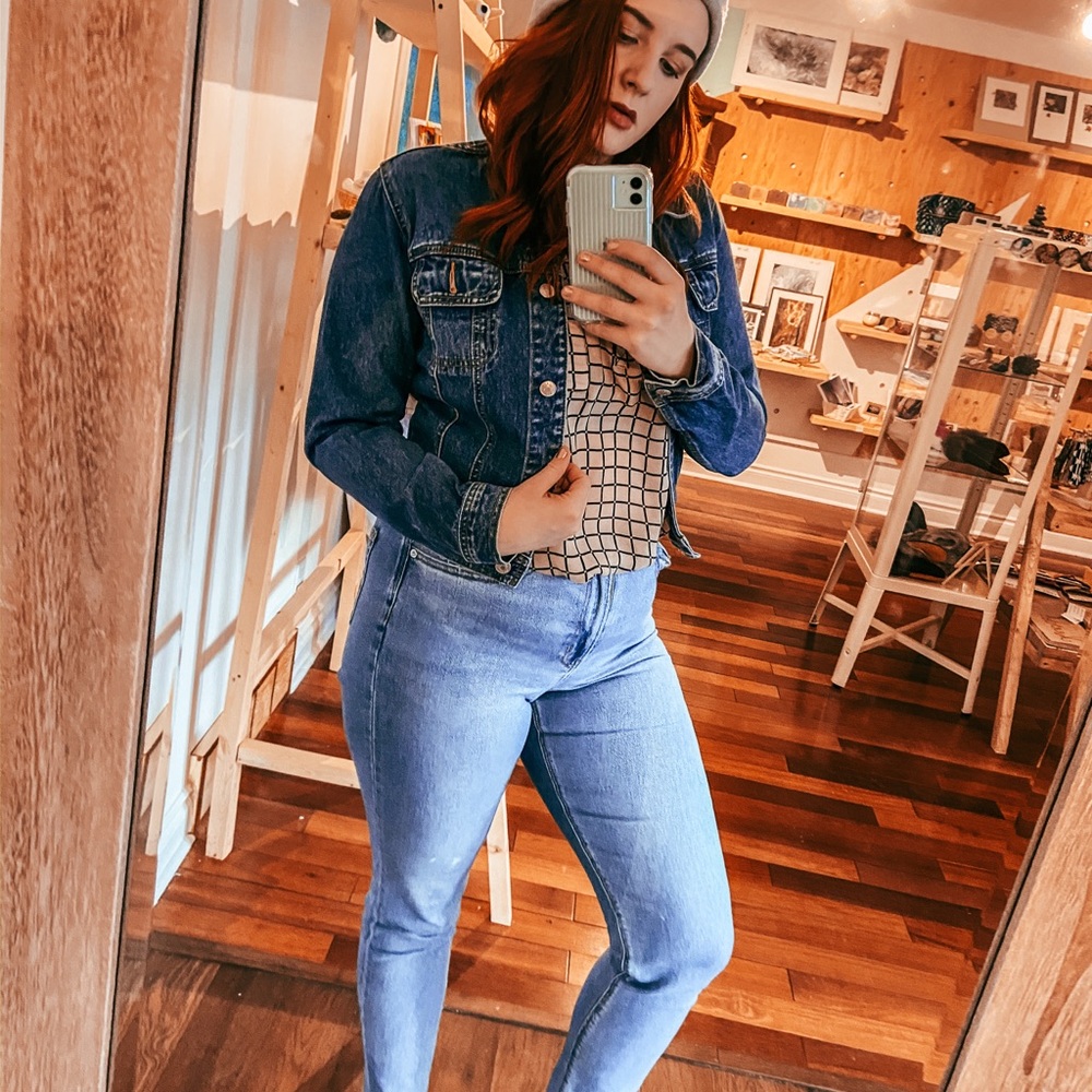 Vintage Denim Crop Jacket